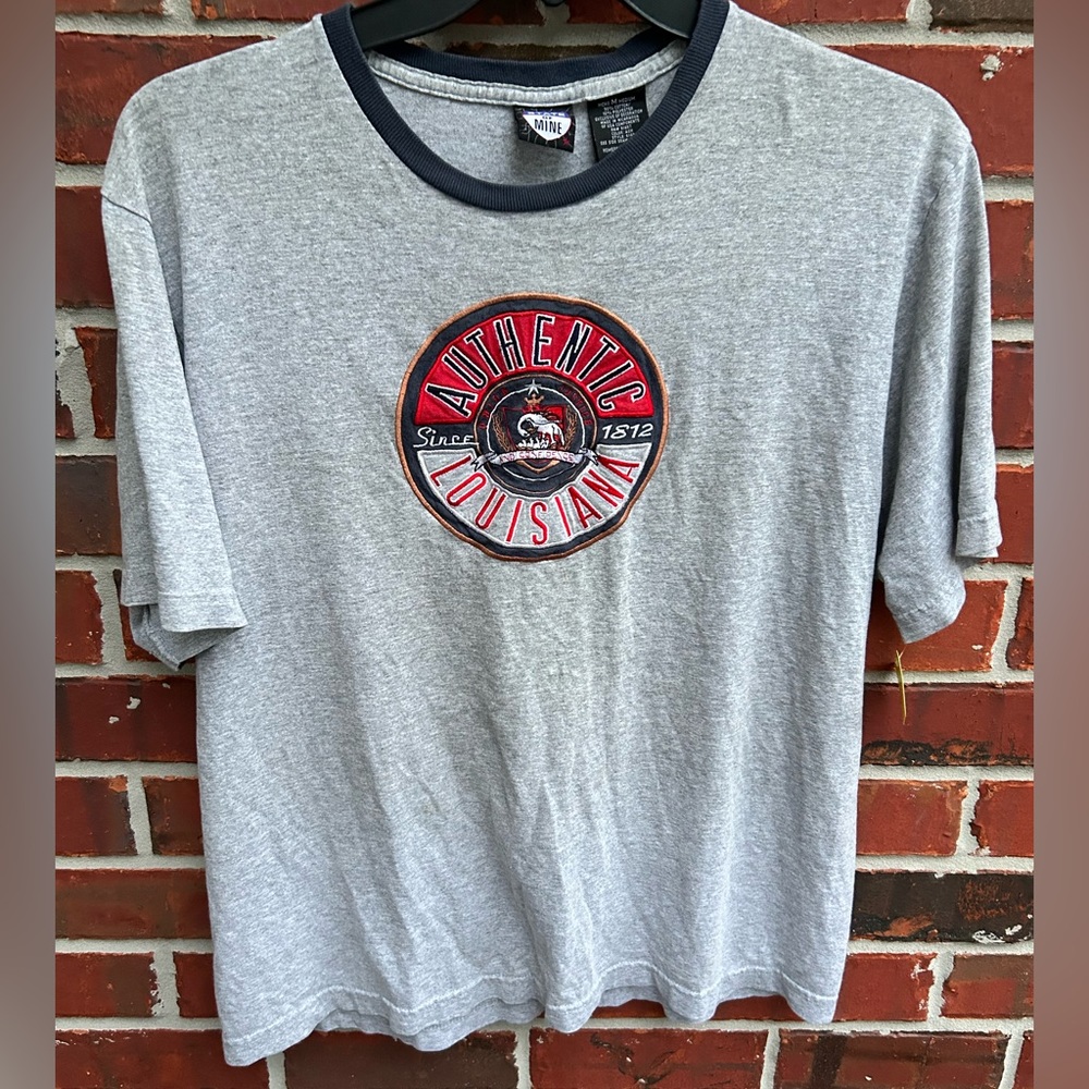 State of Mine Men’s Medium Louisiana Shirt with Embroidery. Gray